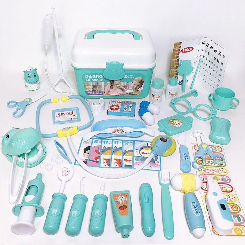 

Игровой набор для стоматолога, играющий в доктора в чемодане синий