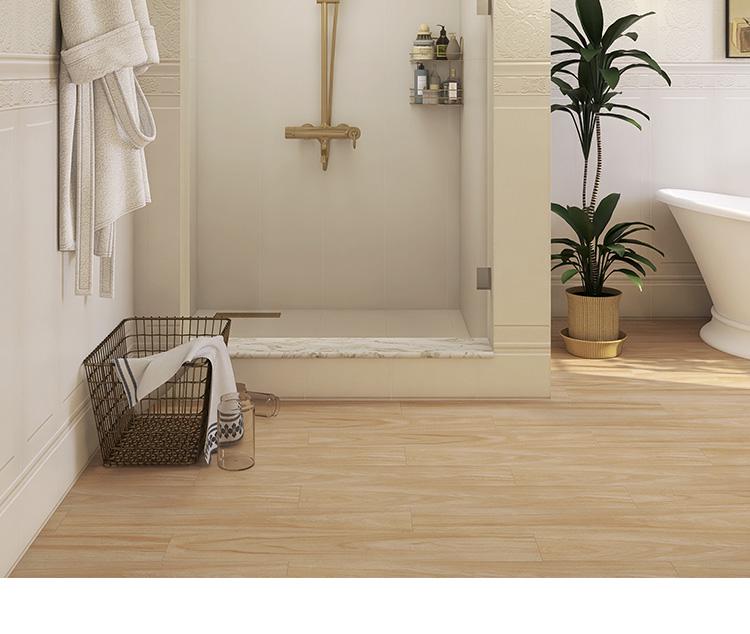 Krémové květinové retro dlaždice inspirované mořem, protiskluzové, na stěnu/podlahu do koupelny a kuchyně