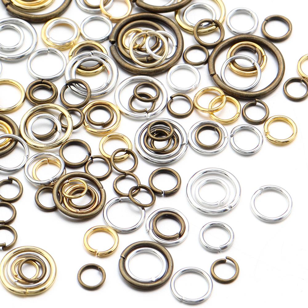 1 Schachtel 4/5/6/8/10/12mm Metall Offene Biegeringe Eisen Sprengringe O-Ring Verbinder Für Schmuckherstellung DIY Armband Halskette Ohrringe