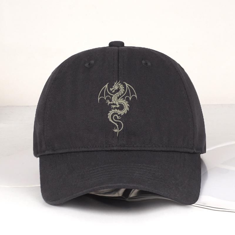 Mlfo  Winged Dragon Print Soft-Top Baseball Cap Soft, Comfortable, Lightweight, Breathable, Adjustable Cool, Mysterious, Re