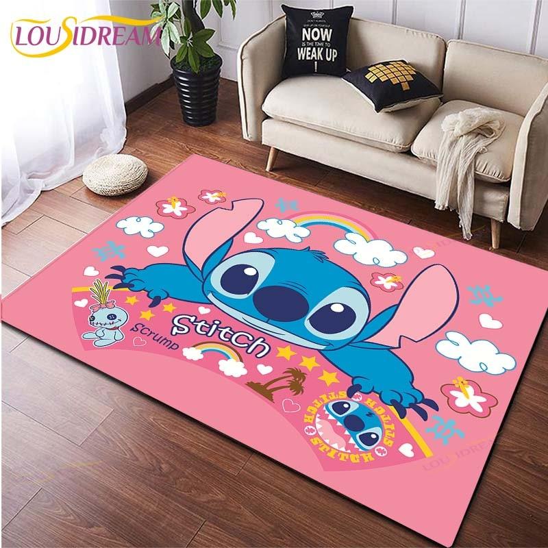 Anime Stitch 3D-Druck Teppich für Küche Fußmatte Schlafzimmer Teppiche für Wohnzimmer Waschküche Badezimmer Rutschfeste Bodenmatte