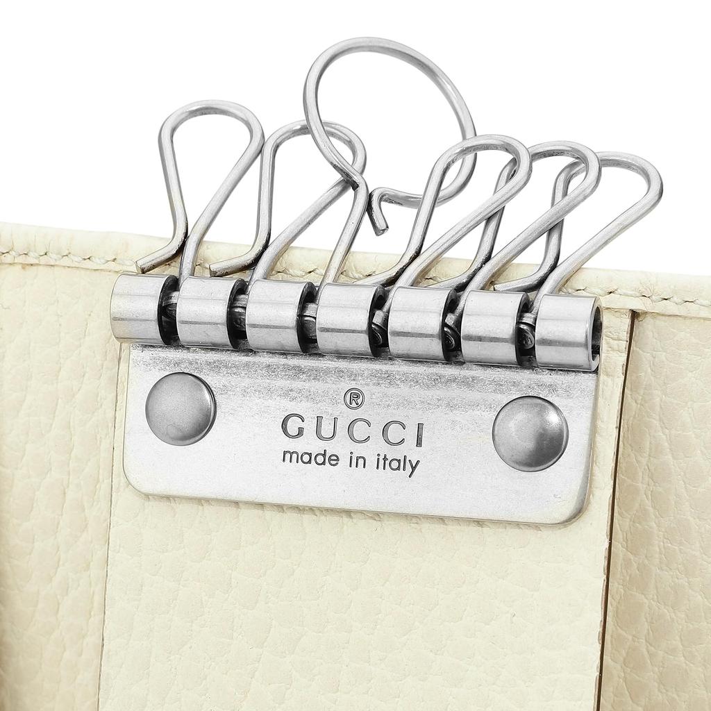 Gucci GG Marmont Leather Key Case with 6 Key Hooks Boutique (456118, 17WEN, 9022) (White) Line, Women's [Used]