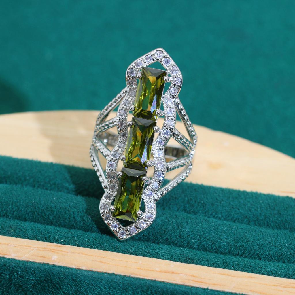 Best-selling European and N Jewelry Zircon Bracelets Earrings Ring Accessories Set