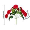Multicolor Artifcial Rose Flower Curled Edge Petals Green Leaves Faux Flower Rose Accesssories Desktop Ornament