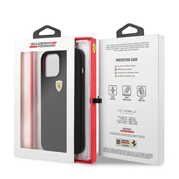 Ferrari Fessihcp12Lbk Iphone 12 Pro Max6,7 Czarny/Black Hardcase On Track Silicone