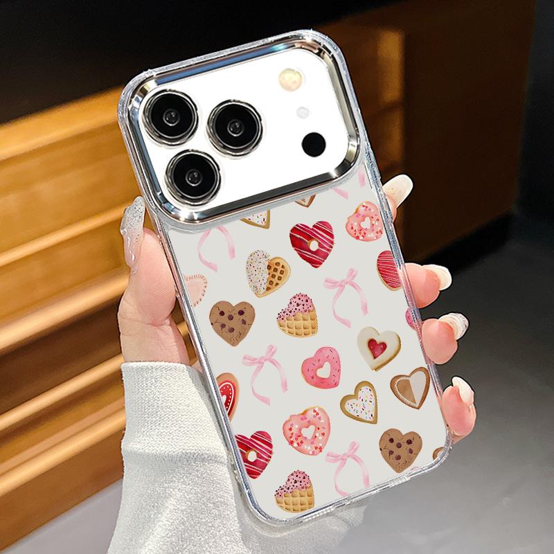 

Чехол с покрытием и рамкой для камеры для iPhone 17 Pro Max, узор с розовыми бантами, прозрачный мягкий чехол для iPhone 16 15 14 13 Pro Max 11 16E 17E iPhone 17 Pro прозрачный