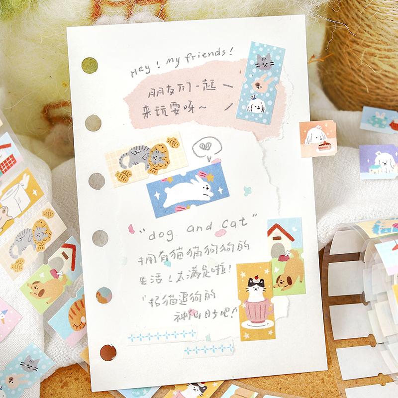 30mm * 300cm/rolka Kawaii kreskówkowa ilustracja urocza naklejka z etykietą message taśma do majsterkowania dziennik scrapbook estetyczne artykuły papiernicze naklejka