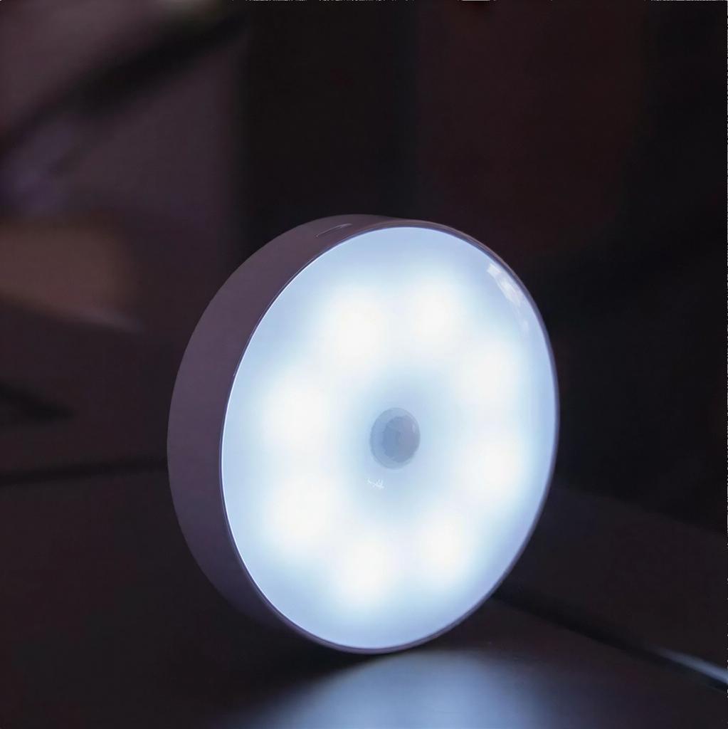 2pcs Magnetic Motion Sensor Nightlight with USB Charging Cable Walls LED Night Lights for Home Kitchen Hallway Bathroom Lighting