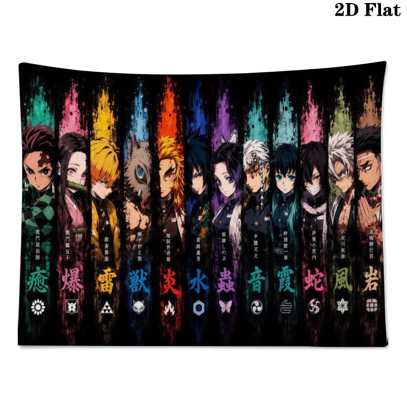 Demon Slayer Series Wall Tapestry Aesthetic Wall Hanging Printed Fabric Blanket Decorative Tapestries for Bedroom Living Room Home Decor