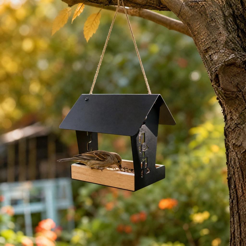 Outdoor Hanging Birdhouse and Feeder for Garden Yard and Patio Decor