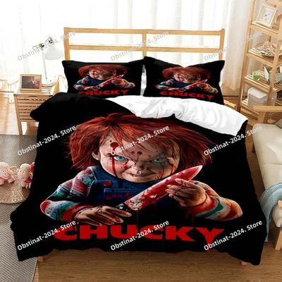 Juego de Ropa de Cama de Película de Terror para Halloween Niños Niñas Tamaño Gemelo Queen Funda Nórdica Funda de Almohada Cama Niños Adultos Moda Textil del Hogarextile