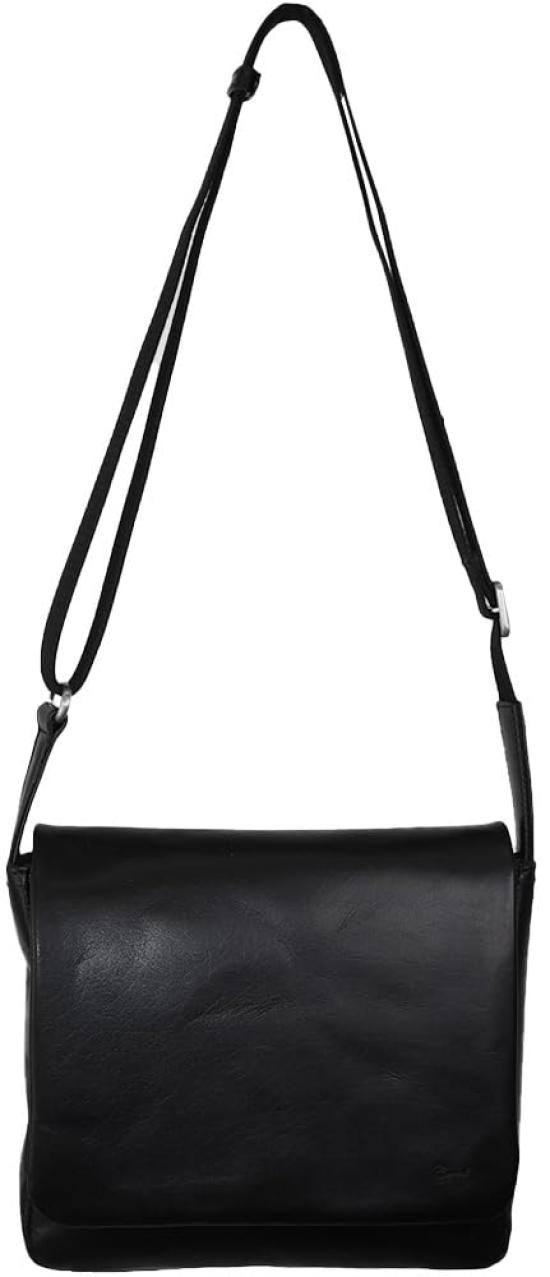 

Creed Oil Pull Up Flap Bag, Vertical Shoulder Bag, Full-Grain Leather, Durable, Breathable, Soft Leather, Genderless, Compact, 874C2#10, Black