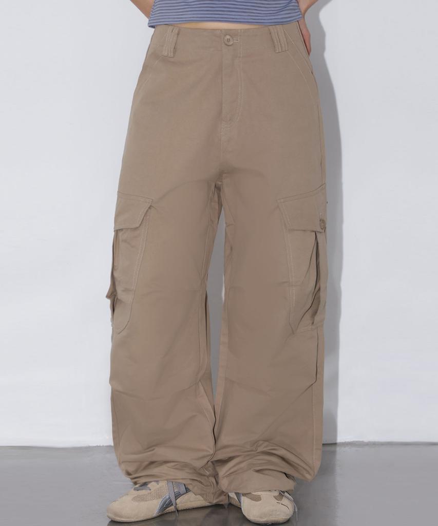 CHICKS Vintage Oversized Cargo Pants Beige