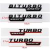 2pcs ABS Car TURBO BITURBO 4MATIC Plus Letters Emblem Fender Trim Badge Sticker For Mercedes Benz A45 ClA45 AMG GLE53 Styling TP9