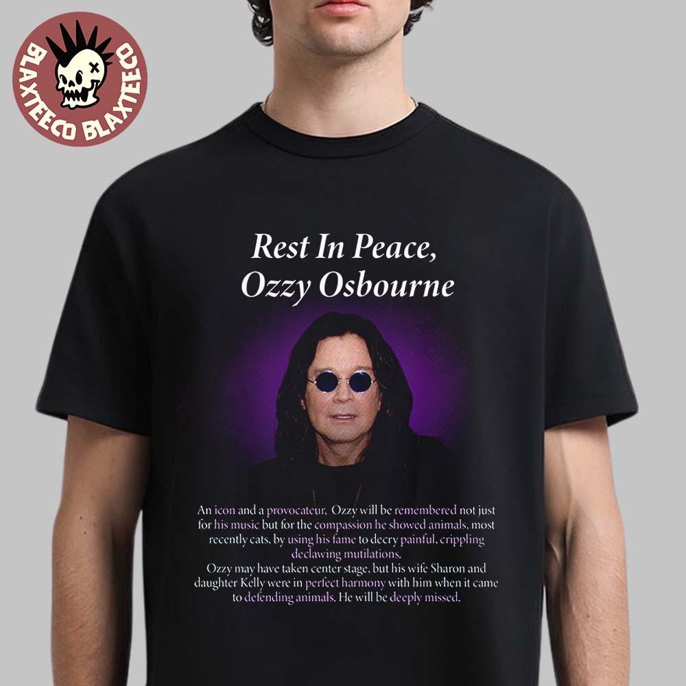 RIP Ozzy Osbourne Prince of Darkness Tribute  Black Sabbath Legend S-4XL Unisex T-Shirt L