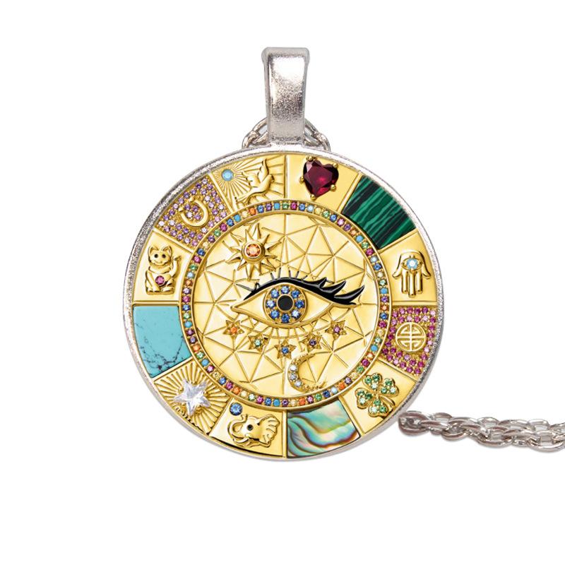 Bohemian Lucky Charm Time Stone Pendant Necklace