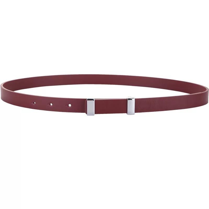 

K-stylecasual silver buckle first layer cowhide belt easiest for matchsweater pants thin waist seal 100cm