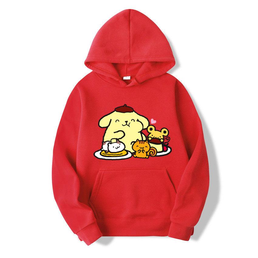 2025 new fashion Men's and women's hooded sweatshirts Purin cartoon fluffy sweater couple's yellow sportswear spring autumn