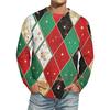 Men's Christmas Printed Imitation Cotton Long-sleeved Shirt