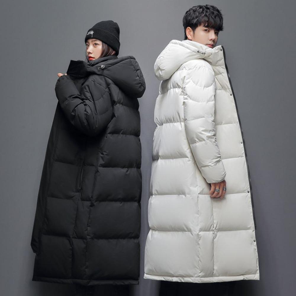 Winter Korean Version Couple Down Jacket Casual Long Hooded