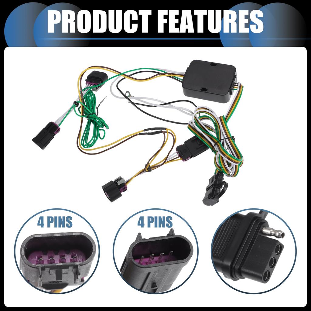 INFINAUTO Trailer Wiring Harness Kit for Ford Transit and 350 1 Set 4-Pin 150, 250, (2015-2022), Black,
