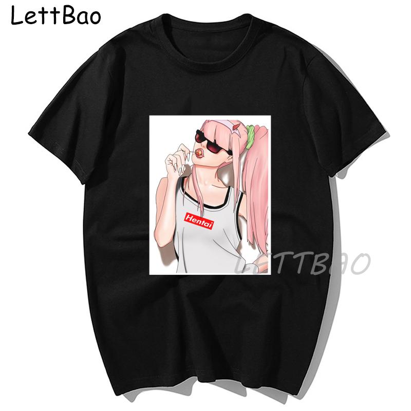 Darling In The Franxx Anime Vintage Tees Funny T Shirt Zero Two Hentai O Neck