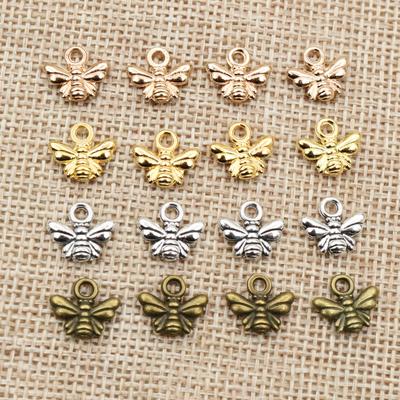 30pcs 10x11mm Charms Bee Tibetan Silver Plated Bronze Gold Pendants Antique Jewelry Making DIY Handmade Craft