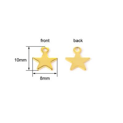 Semitree 20pcs Stainless Steel Small Star Pendant Flat Charms for DIY Jewelry Making Necklace Decoration Bracelet End Tail Charm