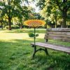 Sunflower Bird Feeder Bath for Outdoor Metal Flower Bee Watering Station with Stake Decorative Butterfly Pollinator Feeder Tray for Yard Lawn Patio