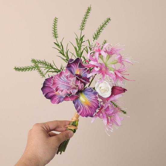 Simulated Bouquet Irises Doves Bouquet Realistic Silk Flowers Low Maintenance Fake Flower Bouquet Interior Decor