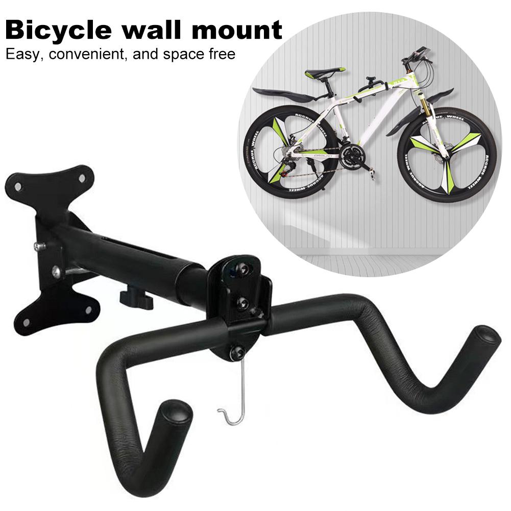 Bike Wall Mount Rack Wall Hook Road Hanging Rack MTB Bicycle Wall Hanger Hook Space Saving Foldable Cycling Rack W/ Rim Bondage