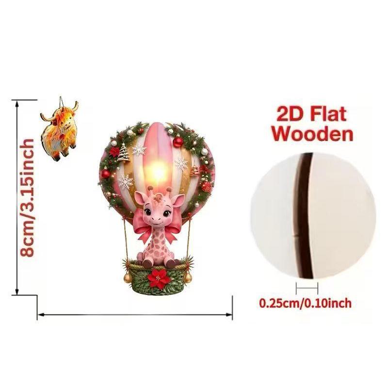 8Pcs 2D Cute Christmas Snowman Pendants Wood Cartoon Xmas Tree Hanging Ornament Diy Home New Year Party Atmosphere Decor Supply