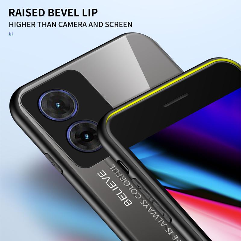 For Motorola Moto G85 5G/S50 Neo 5G Case Anti-Scratch Tempered Glass+PC+TPU Phone Cover