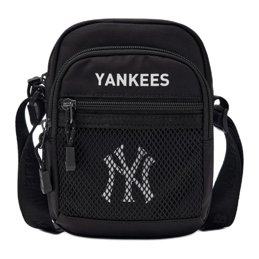 MLB New York Yankees Basic Logo Nylon Crossbody Shoulder Bag Mini Unisex bags Black 7ACRB025N-50BKS Black