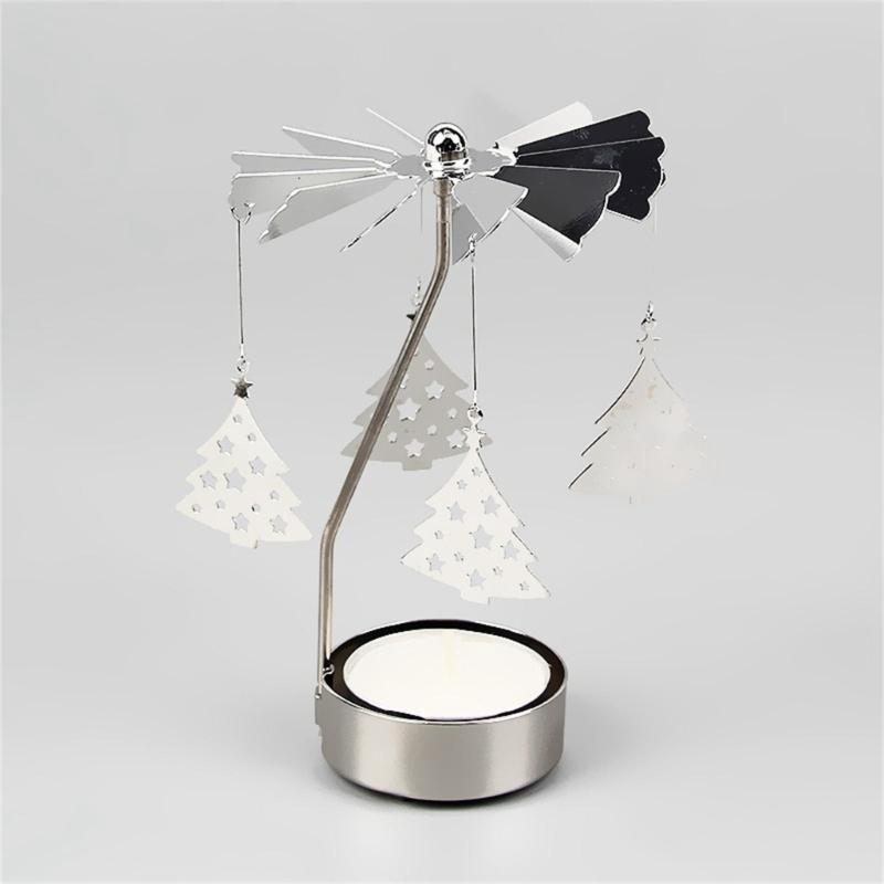 Metal Creative Candle Holder Rotating Candlestick Gift for Women Wife Children