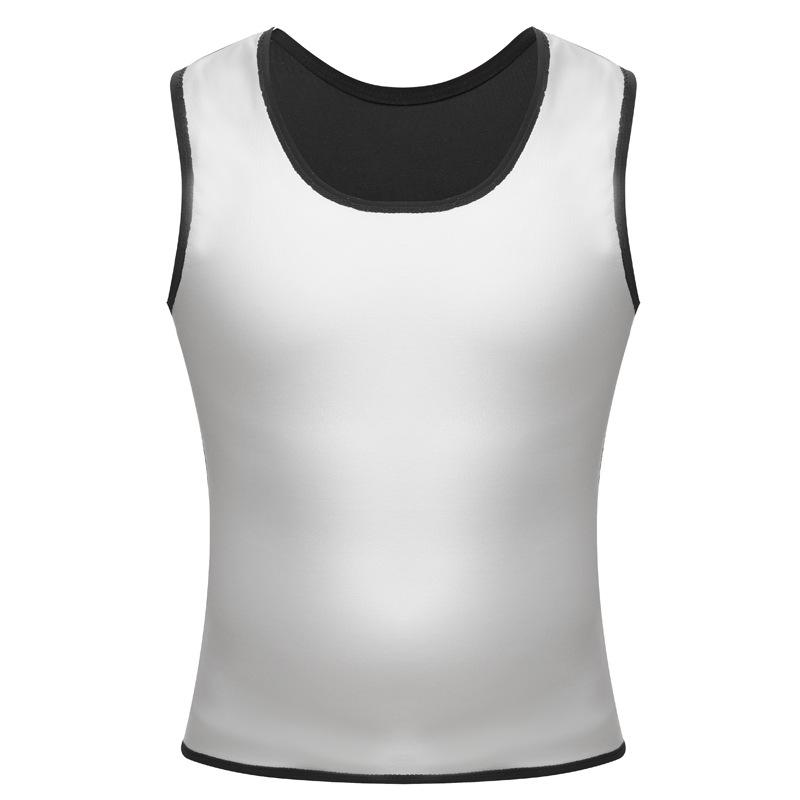 Men's Silver-Coated Sweat-Inducing Fitness Vest for Abdomen and Waist Shaping