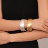 European and American exaggerated wide-sided metal sense geometric adjustable bracelet heavy industry niche jewelry 