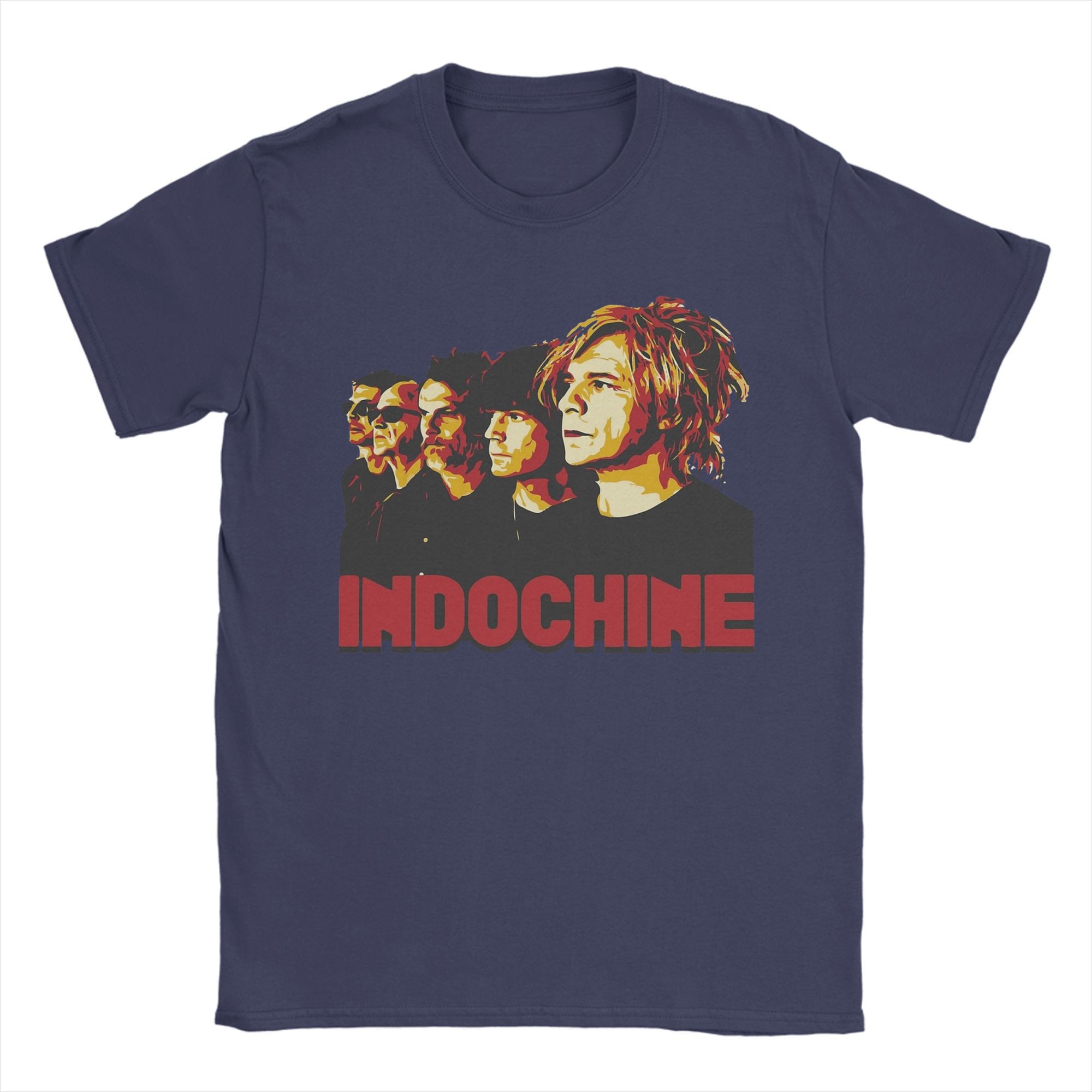 

Men Indochine T Shirts Pure Cotton Tops Fashion Short Sleeve Crewneck Tee Shirt Graphic T-Shirt 4XL