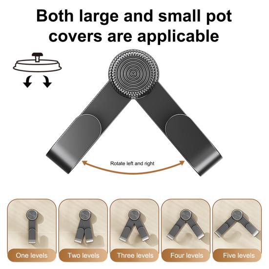 1/2Pcs Suction Cup Pot Lid Stand Holder Wall-Mounted Rotating Design Easy Installation Pot Lid Holder Kitchen Organizer