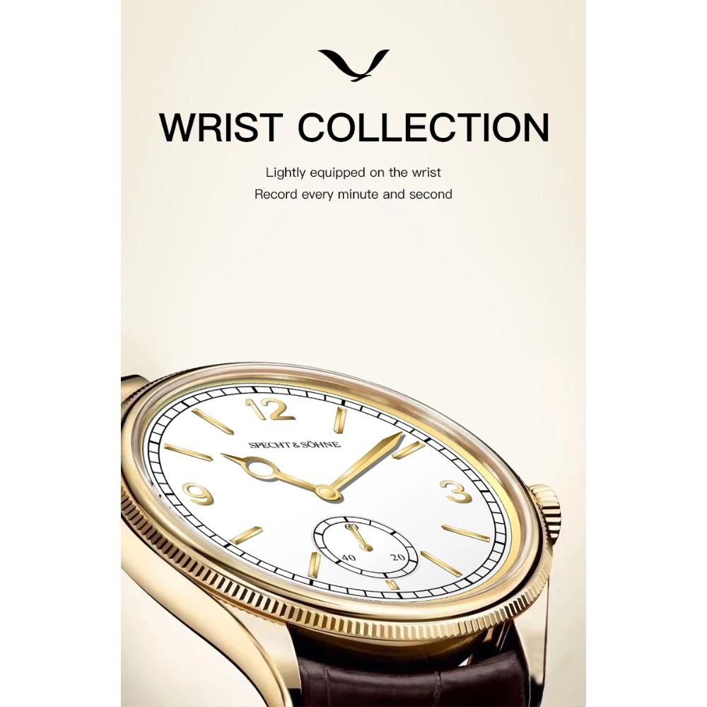 New Fashion Specht & Söhne 38.5MM Mechanical Watches For Men Seagull Movt Sapphire Crystal Business Watch Relogio Masculino