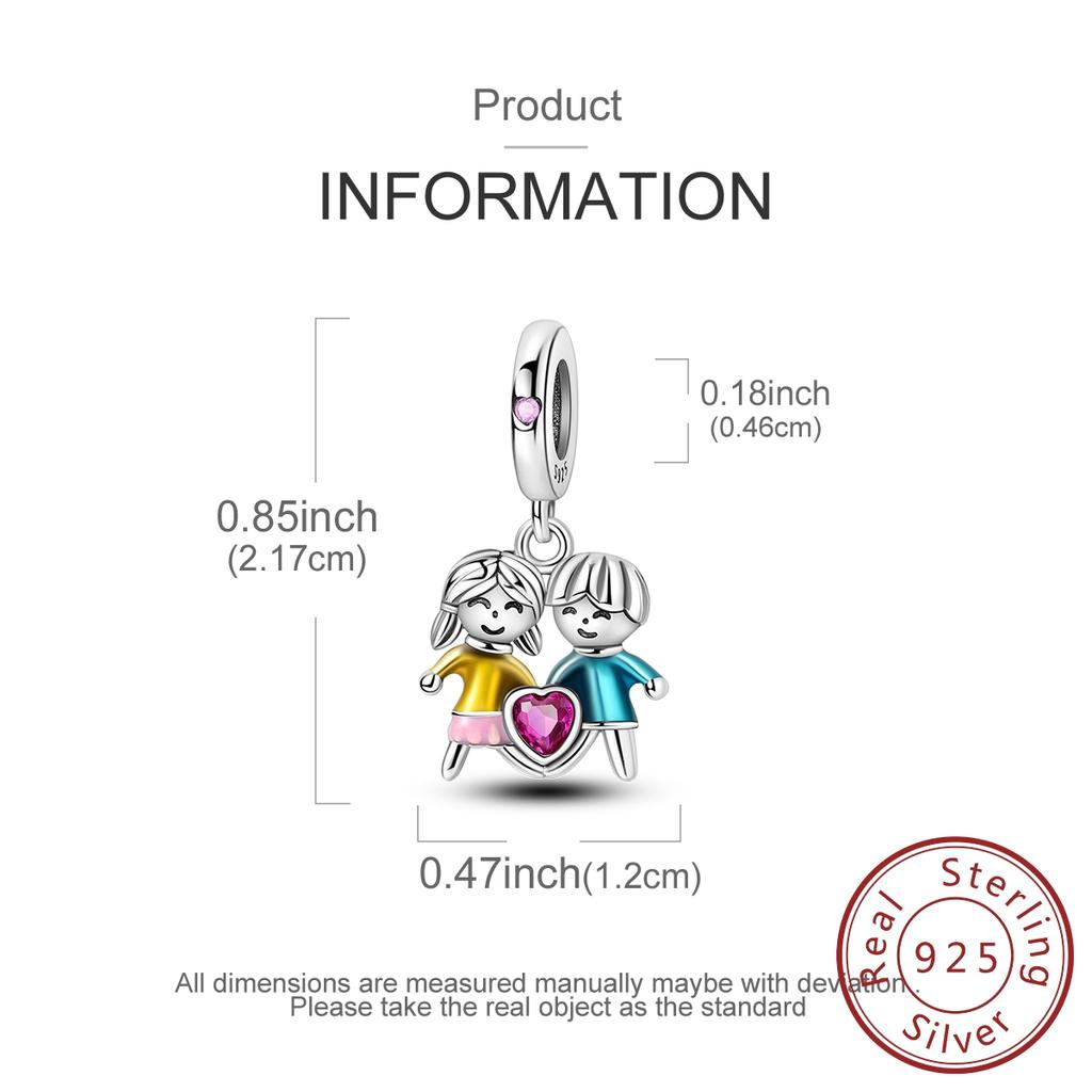 Copper Couple Love Charms Forever Boy Girl Pendant Jewellery Fit Original Bracelet Necklace For Women Diy Gift