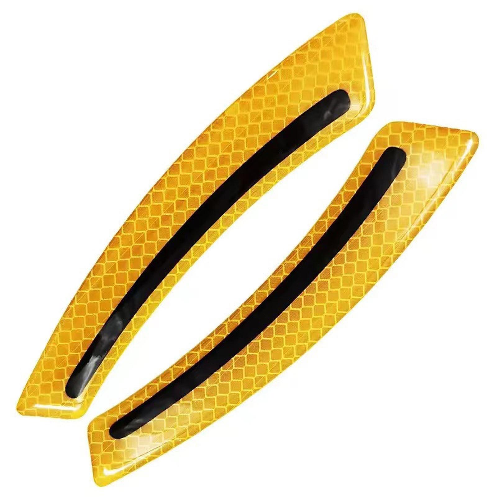 

2pcs Safety Stickers Car Reflective Decorative Stickers -collision Strip Wheelbrow Sticker one size жовтий