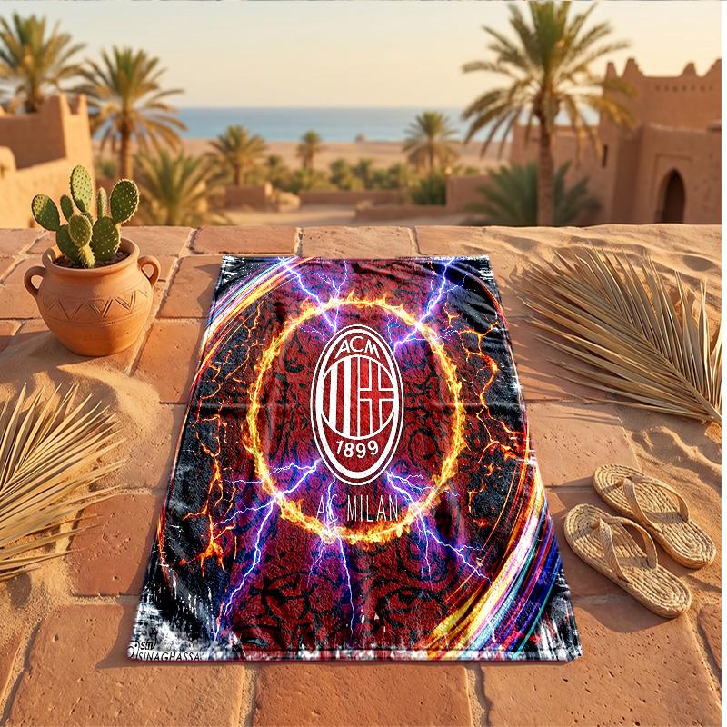 AC Milan Print Microfiber Beach Towel Quick Dry Absorbent Large Towel For Beach Swimming Travel