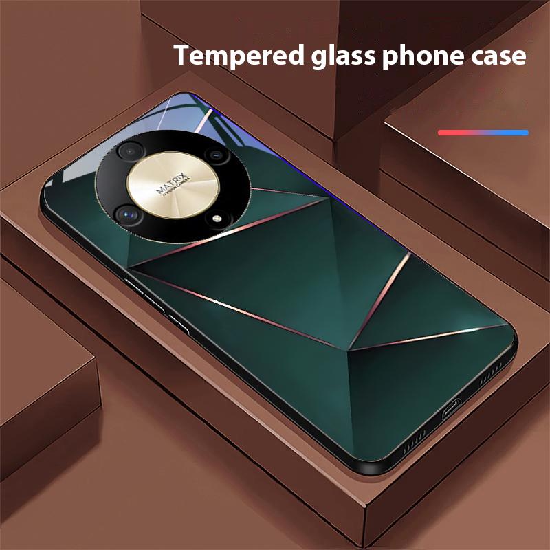 Geometric Prism For Honor Magic 6 50 70 90 Lite X7b 200 Pro Nova 10 Nova 5T X6 P30 Pura 70 Ultra Tempered Glass Phone Case