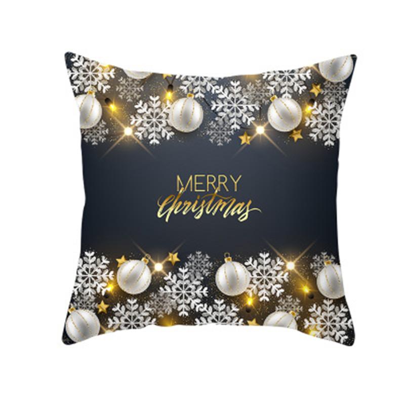 Merry Christmas Decorative Printing Cushion Cover for Christmas Home Living Room Sofa Decoration Polyester Pillow Cover