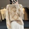 Large-sized Knitted Sweater for Women Warm Jacquard Sweater Loose Autumn and Winter Casual Pullover
