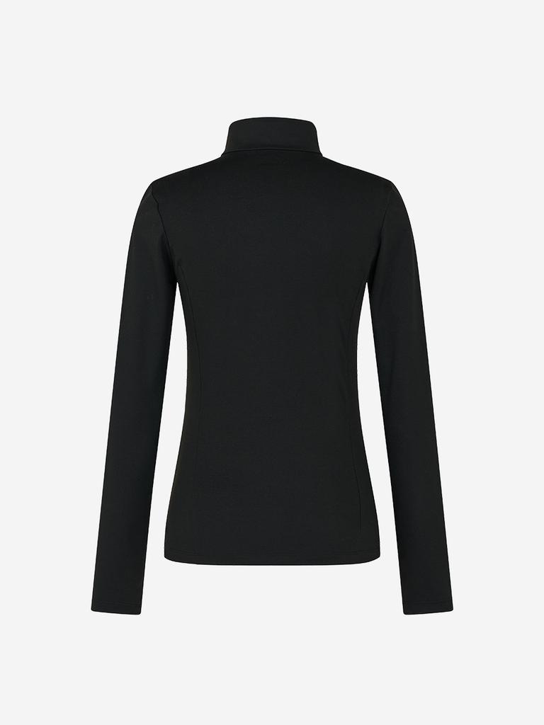 LORDLOAR Slim Zipper Collared T-Shirt Black