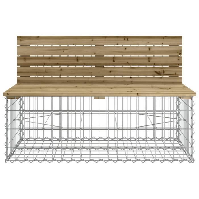 VidaXL Banc de jardin design gabion 103x70x65 cm bois de pin imprégné 834376