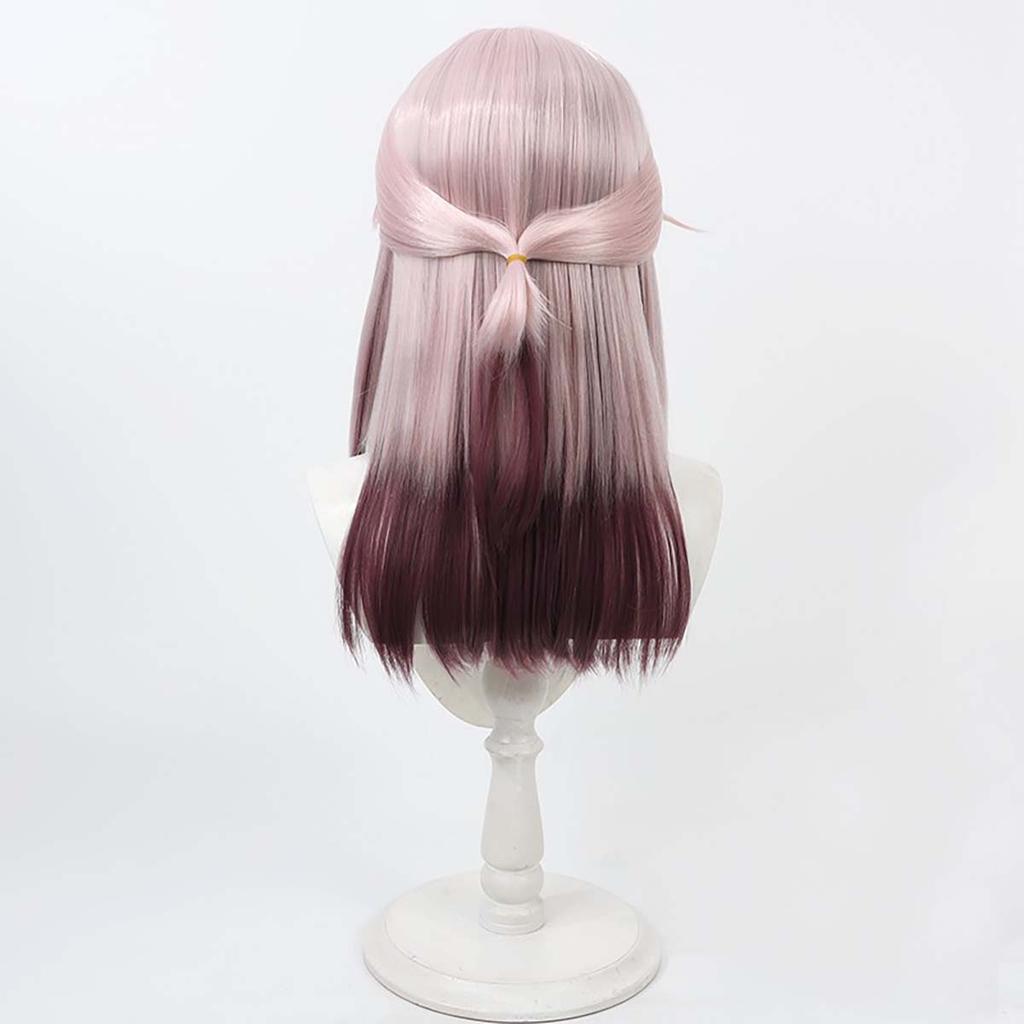 Women Anime Honobono Keitoin Cosplay Long Pink Mixed Heat Resistant Hair Wig IDOL-012