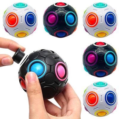 Educational Football 12-Hole Decompression Toy: Magic Rainbow Cube